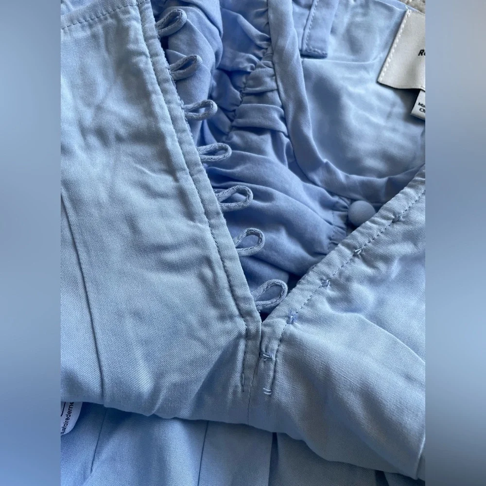 NWT Reformation Archer Top Ice Water Light Blue | US 0 UK 4 - Picture 9 of 13